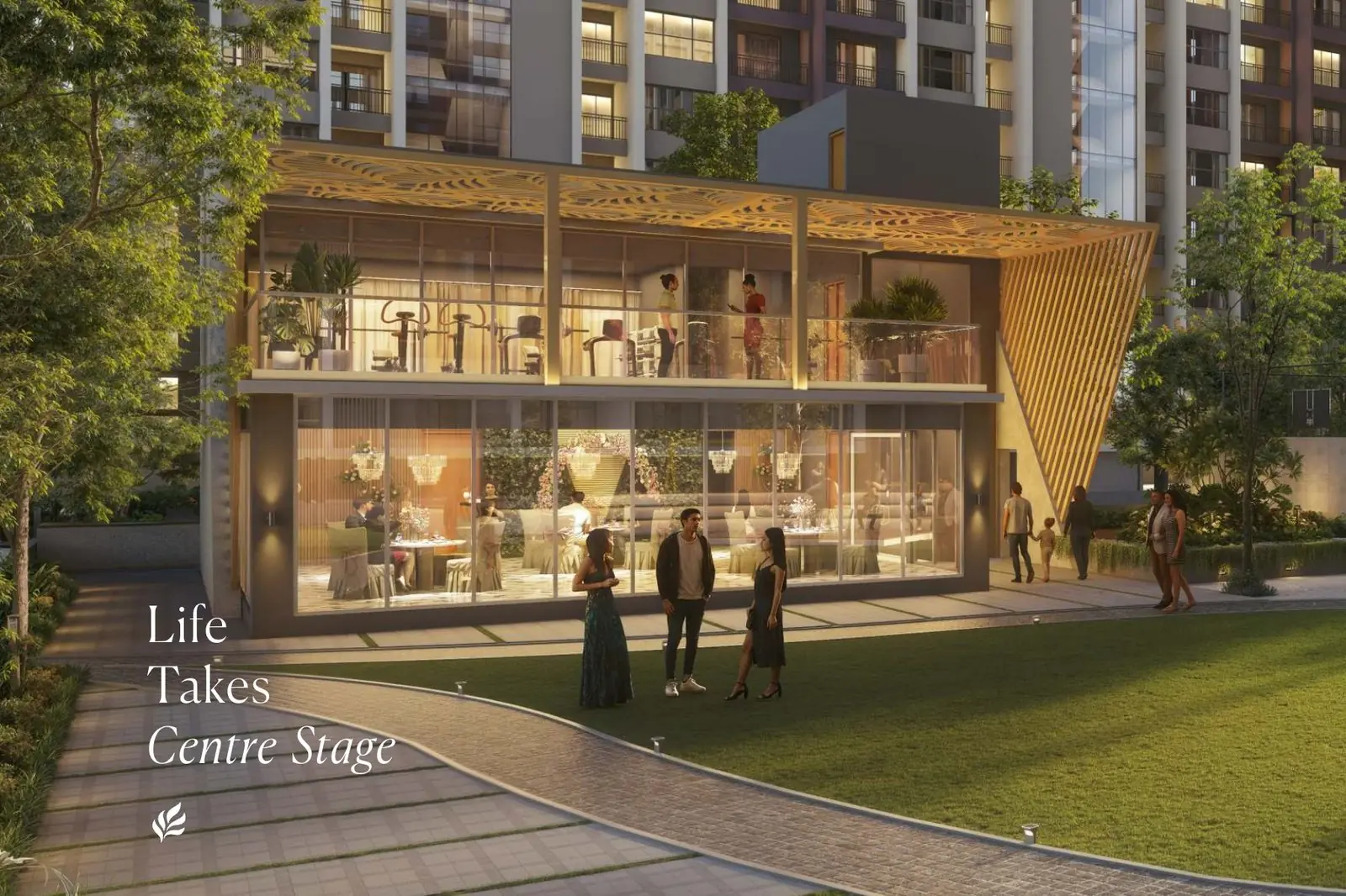 Clubhouse with gym, cafeteria and multipurpose hall at Raahee Parna