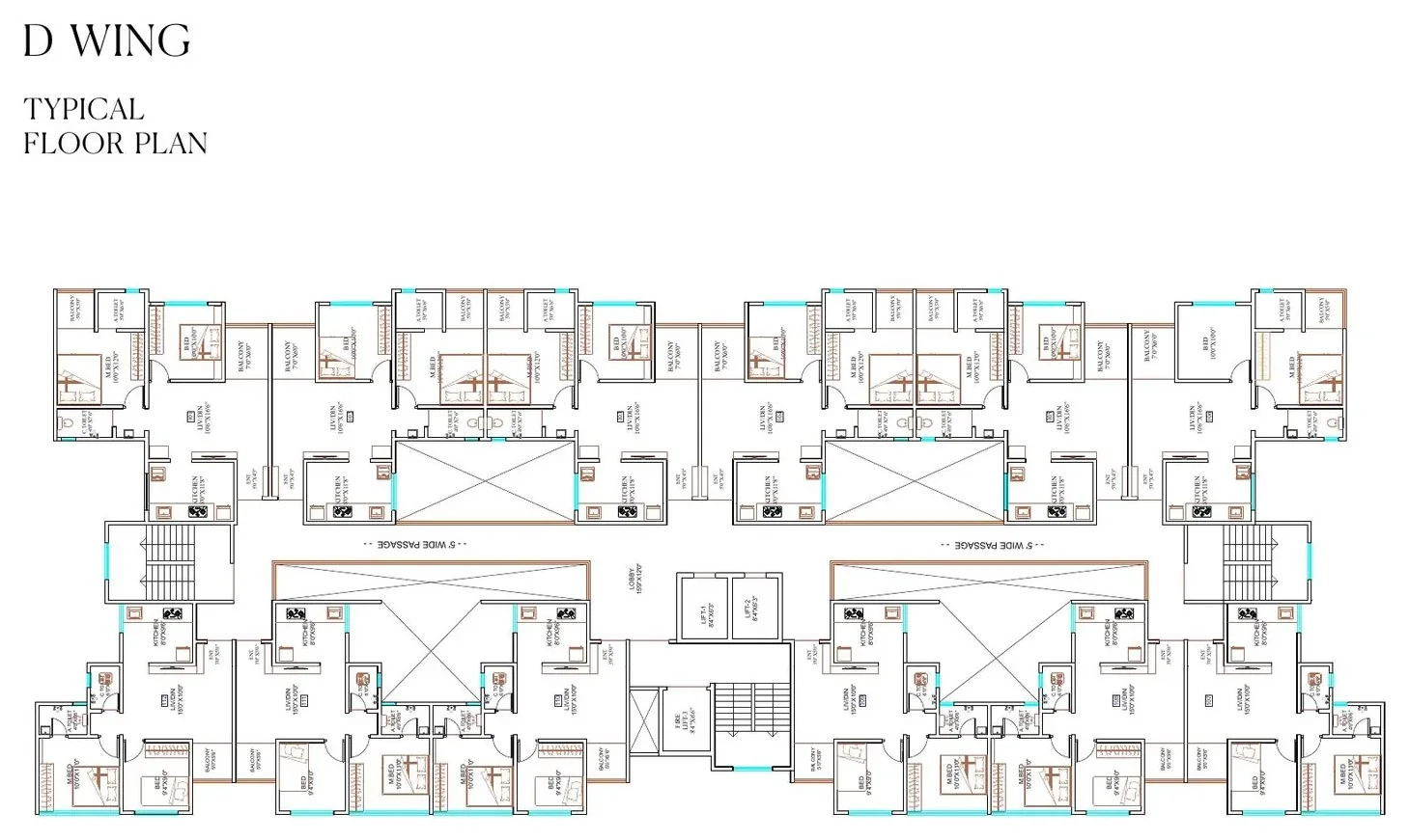 Raahee Parna D Wing typical floor plan