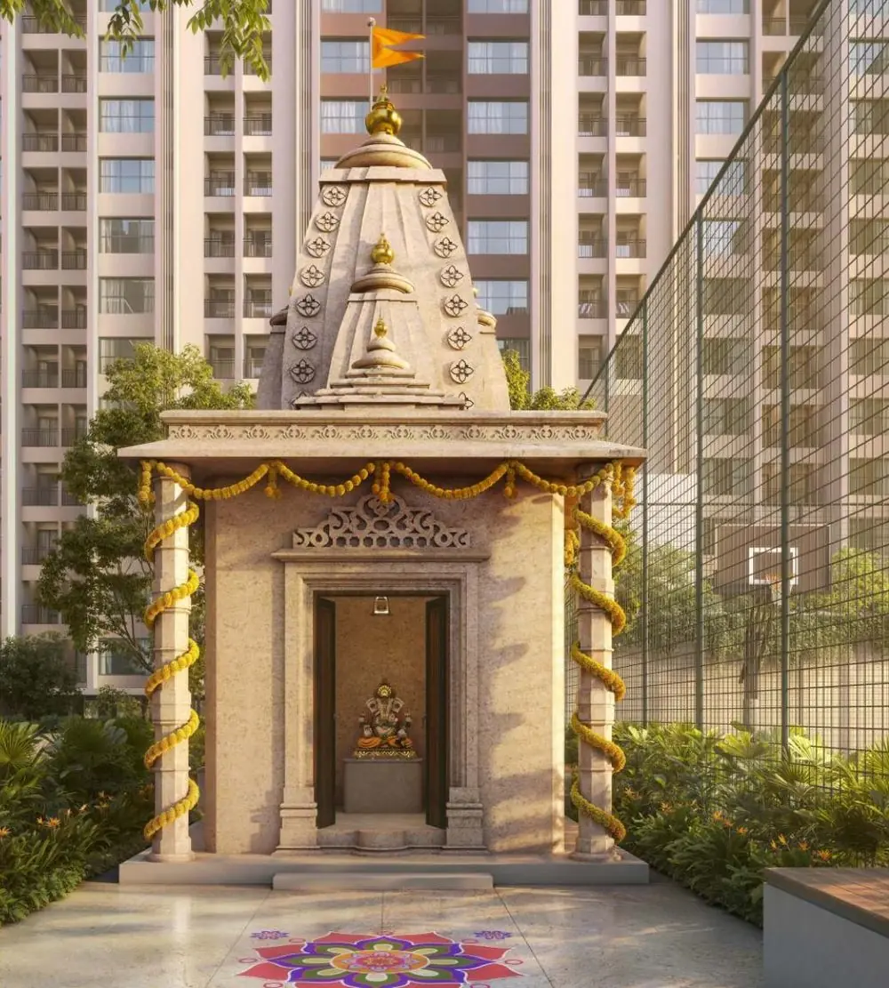 Temple within the Raahee Parna campus, Dudulgaon
